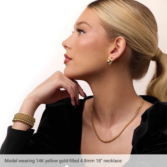 14K Yellow Gold-Filled 4.8mm Curb Chain Necklace – 20 Inches long